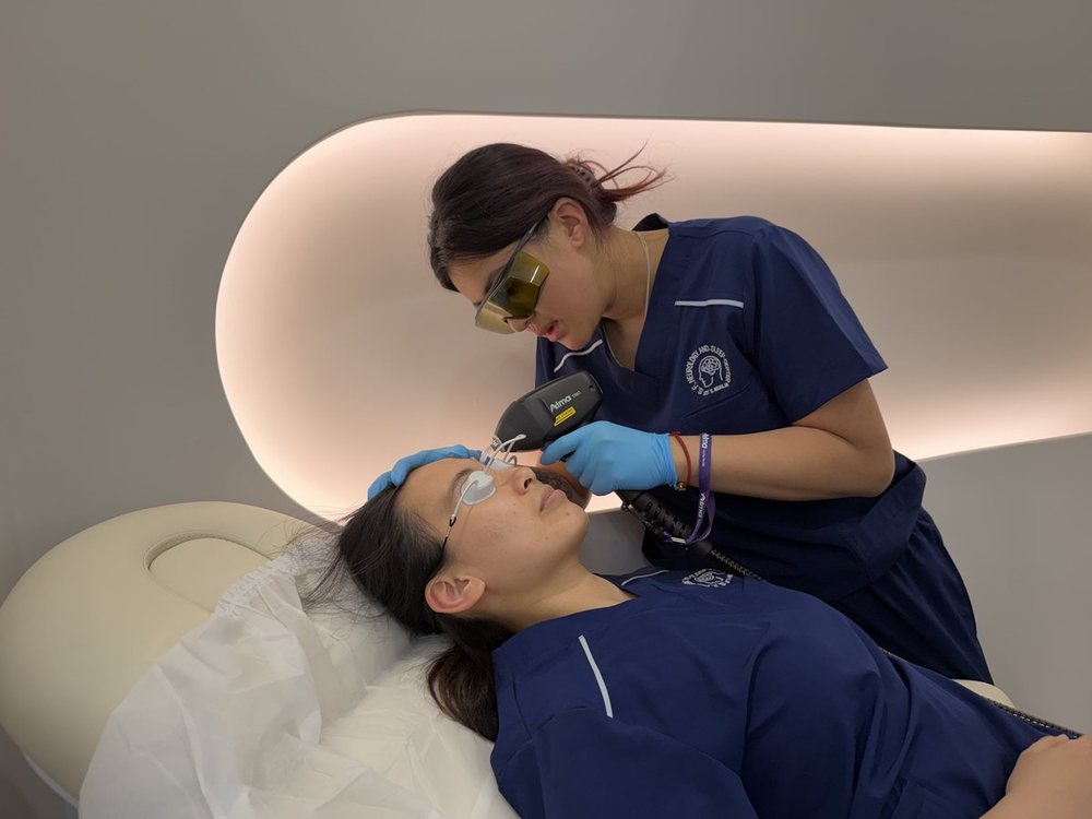 A laser treatment in progress at Joyful Medical Spa